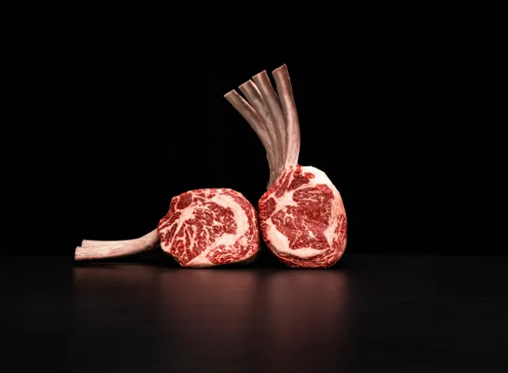 Chilled 400 Days Grain Fed Beef Wagyu Tomahawk 3/4 Racks (Chilled, MB 4-5)