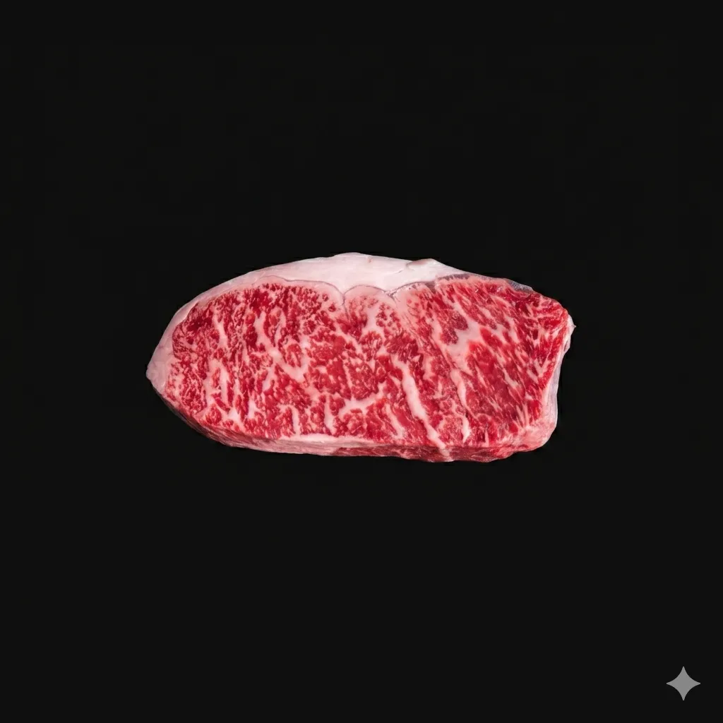 Pure Blood Wagyu Beef Striploin, Lip Off